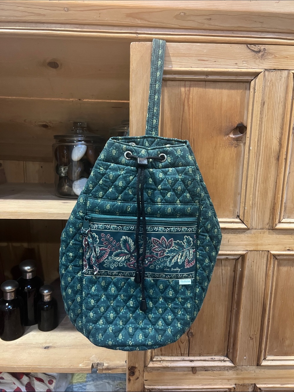 Vera Bradley Tennis Sling Bag in Retired Classic Green Pattern